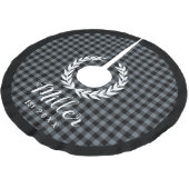 Kariert Graue Urlaubsbezeichnung + Weihnachten Polyester Weihnachtsbaumdecke (Schrägansicht)