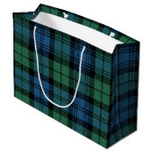 Kariert Green Karo Campbell Tartan Große Geschenktüte (Rückseite Schrägansicht)