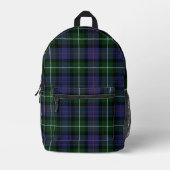 Kariert Green Lila Karo MacKenzie Tartan Bedruckter Rucksack (Vorderseite)