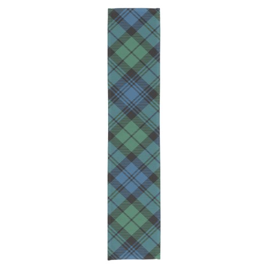 Kariert Green Rusday Campbell Tartan Kurzer Tischläufer (Vorderseite)
