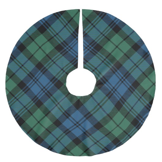 Kariert Green Rusday Campbell Tartan Polyester Weihnachtsbaumdecke (Vorderseite)