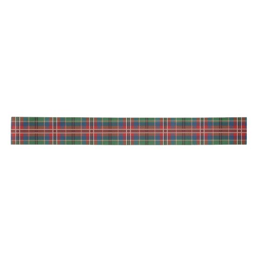 Kariert Green und Red Tartan Clan MacCulloch Holid Satinband (Vorderseite)
