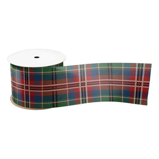 Kariert Green und Red Tartan Clan MacCulloch Holid Satinband (Spule)