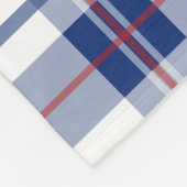 Kariert große, rote, weiße und blaue Monogramm Fleecedecke (Ecke)