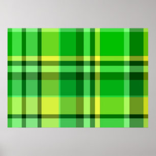 Kariert-grün Poster