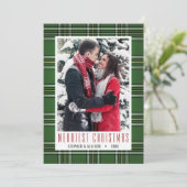 Kariert grüne Klassik | FOTO Feiertagskarte (Stehend Vorderseite)