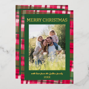 Kariert Handmade Christmas Custom 5 Foto Folien Feiertagskarte