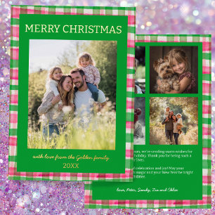 Kariert Handmade Christmas Custom 5 Foto Folien Feiertagskarte