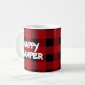 Kariert Happy Camper Red and Black Buffalo Kaffeetasse (Vorderseite Links)