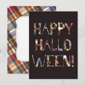 Kariert Happy Halloween Einladung (Vorne/Hinten)