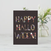 Kariert Happy Halloween Einladung (Stehend Vorderseite)