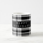 Kariert Happy Holidays Kaffee Tasse (Mittel)