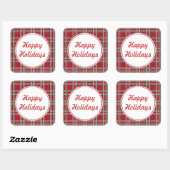 Kariert Happy Holidays Stickers (Blatt)