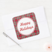 Kariert Happy Holidays Stickers (Umschlag)