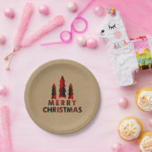 Kariert Happy Holidays Weihnachtsbaumen Kariert Kr Pappteller (Party)