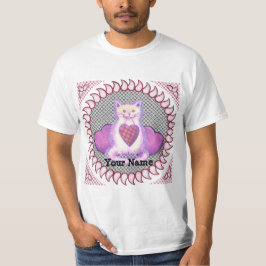 Kariert Heart Cat T - Shirt