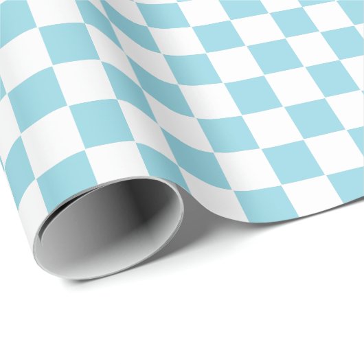 Kariert hellblau und weiß geschenkpapier (Rolleneckpunkt)