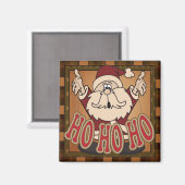 Kariert Ho Ho Ho Holiday Weihnachtsgeschenk Magnet (Vorderseite/Rückseite)
