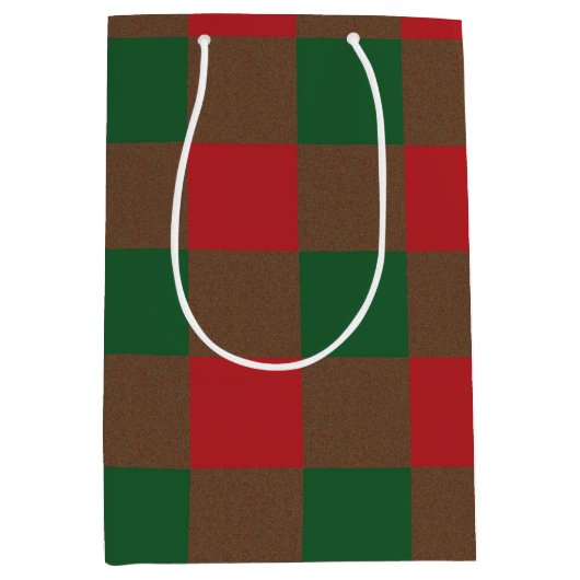 Kariert Holiday Medium Geschenktasche Mittlere Geschenktüte (Vorderseite)