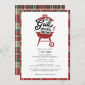 Kariert I DO GRILLEN Paare Dusche Engagement Party Einladung (Vorne/Hinten)