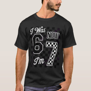 Kariert Ich war 6 jetzt bin ich 7 Geburtstag Siebe T-Shirt