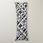 Kariert im Schwarz-weißen & grauen Diagonal Seitenschläferkissen (Vorderseite Vertikal)