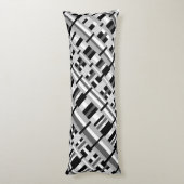 Kariert im Schwarz-weißen & grauen Diagonal Seitenschläferkissen (Rückseite (Vertikal))