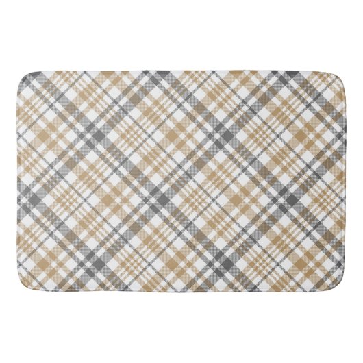 Kariert in Beige und Grau Badematte (Vorderseite)