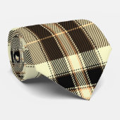 Kariert in Creme und Schwarz Krawatte (Gerollt)