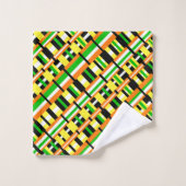 Kariert in grün, orange und gelb badhandtuch set (Waschlappen)