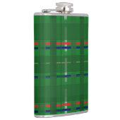 kariert in Grüntöne auf grün, rot, blau, gold und  Flachmann (Rechts)