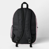 Kariert in hellrosa bedruckter rucksack (Rückseite)
