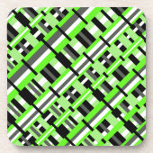 Kariert in Lime Green, Black & Grey Untersetzer (Vorderseite)