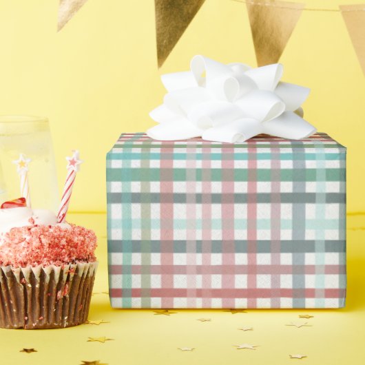 Kariert in Pastellrosa Geschenkpapier (Geburtstagsparty)