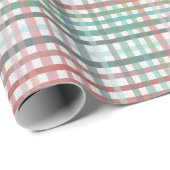 Kariert in Pastellrosa Geschenkpapier (Rolleneckpunkt)