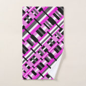 Kariert in rosa, schwarz und grau badhandtuch set (Handtuch)