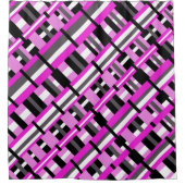 Kariert in rosa, schwarz und grau duschvorhang (Vorderseite)