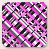 Kariert in rosa, schwarz und grau untersetzer (Vorderseite)