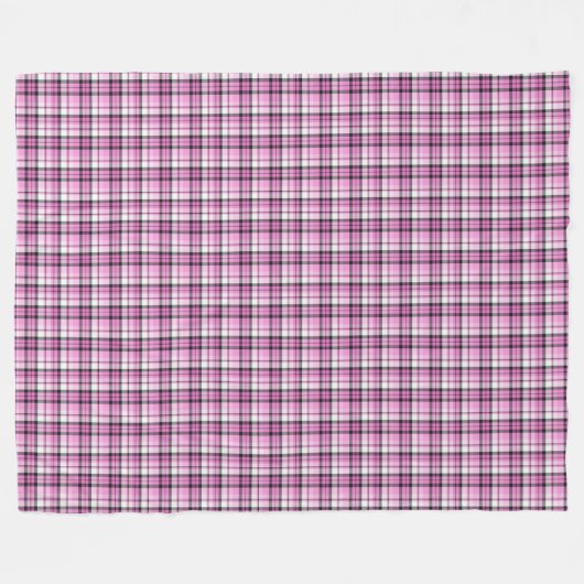 Kariert in Rosa und Schwarz Fleecedecke (Vorderseite (Horizontal))