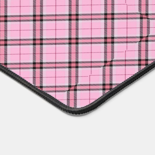 Kariert in Rosa und Schwarz Schreibtischunterlage (Ecke)