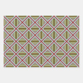 Kariert in Rot, Grün und Grau Geschenkpapier Set (Vorderseite)