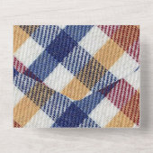 Kariert in Rot und Blau All In One Einladung (Rückseite)