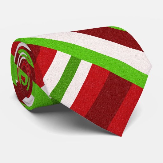 Kariert in rot, weiß, grün, modern krawatte (Gerollt)