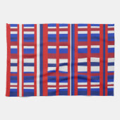 Kariert in Rot, Weiß und Blau Geschirrtuch (Horizontal)