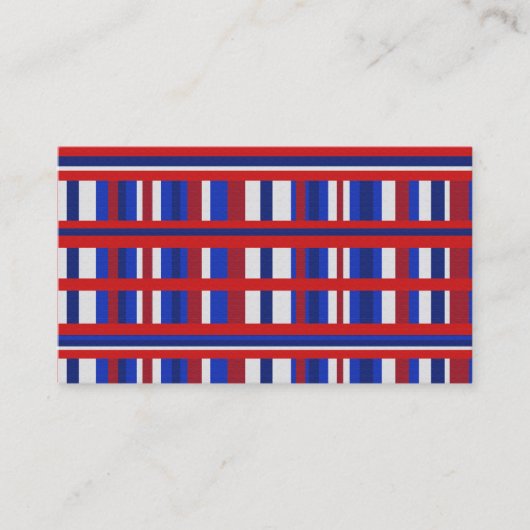 Kariert in Rot, Weiß und Blau Visitenkarte (Vorderseite)