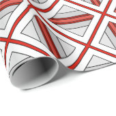 Kariert in Rot, Weiß und Grau Geschenkpapier (Rolleneckpunkt)