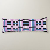 Kariert in Schwarz, Orchid, Schwarz und Weiß Seitenschläferkissen (Rückseite)