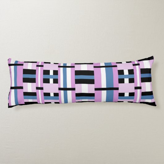 Kariert in Schwarz, Orchid, Schwarz und Weiß Seitenschläferkissen (Rückseite)