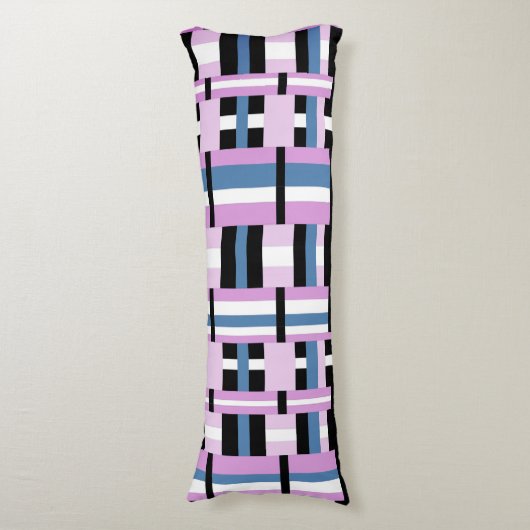 Kariert in Schwarz, Orchid, Schwarz und Weiß Seitenschläferkissen (Vorderseite Vertikal)