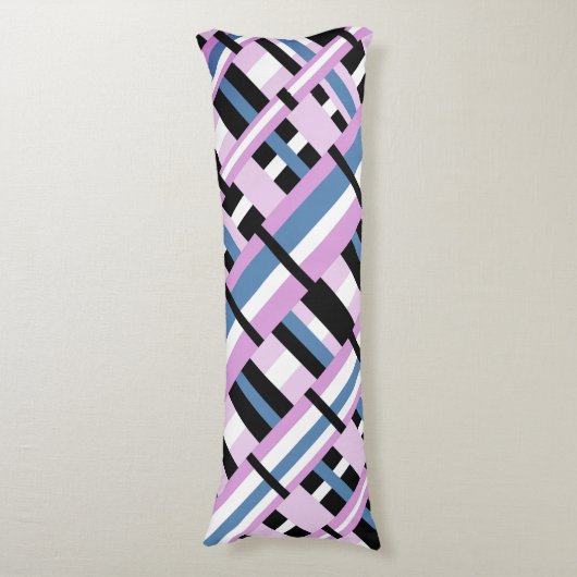 Kariert in Schwarz, Orchid, Schwarz und Weiß Seitenschläferkissen (Vorderseite Vertikal)